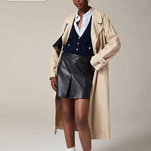 J.Crew Center-pleat mini skirt in faux leather